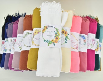 10 STÜCKE Hochzeit Gastgeschenke Pashmina Schal für Gäste in loser Schüttung, personalisiertes Geschenk, Gastgeschenke, Brautparty Gastgeschenke, gastgeschenk hochzeit