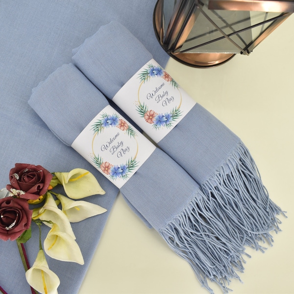 Wedding favors pashmina in bulk, Light blue bridesmaid gift, Scarf, Shawl, Personalized gift, Party favor, gastgeschenk hochzeit Party favor