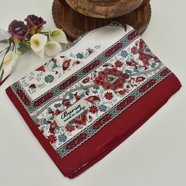 Shawl, Turkish scarf, Pashmina scarf, Silky shawl, Head scarf, Wedding shawl, Paisley scarf, Boho scarf Gift for mom Gift for her Code: EN18