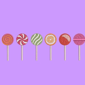 Lollypops - 6 individual lollipops - Machine Embroidery Design