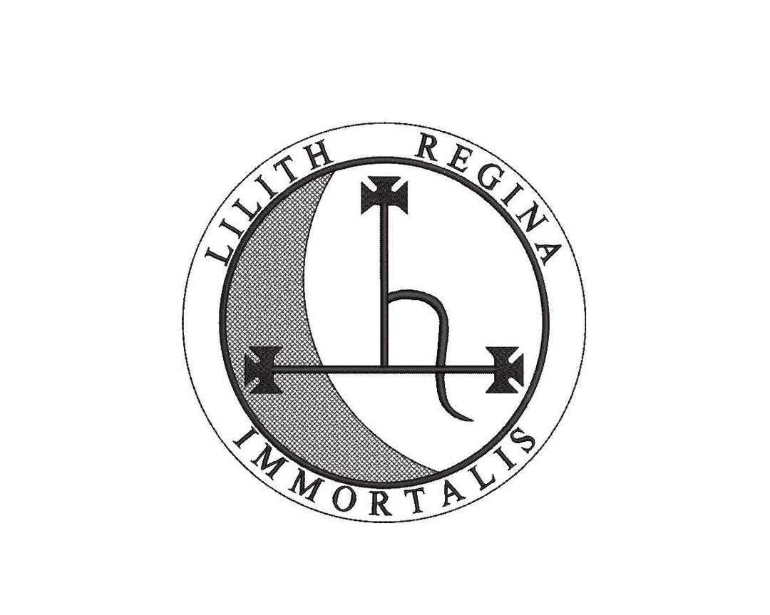 Black Moon Lilith Sigil Regina Immortalis Machine Embroidery