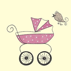 Pram Machine Embroidery Design