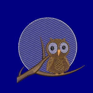 Full moon owl  Machine Embroidery Design