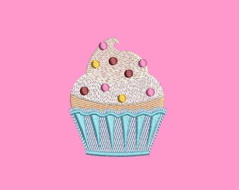 Maskinbroderidesign för muffins och jordgubbar – ALLA FORMAT