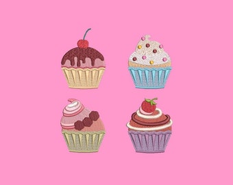Cupcakes 4 individuella maskinbroderimönster - ALLA FORMATER