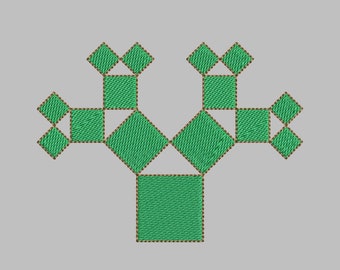Pythagoras träd matematisk maskinbroderidesign