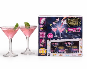 MiniVerse Happy Hour Display Box | Mini Cocktail Display Case | Handmade Mini Shelf | Dollhouse Bar Decor | Mini Storage Box