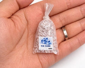 Mini Ice Cubes for Mini Brands Fridge | MiniVerse Compatible | 1:12 Dollhouse Ice | Mini Drink Accessories | Tiny Ice Cubes