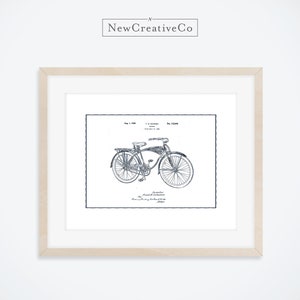 Digital Download, Bicycle Patent, Bike Patent, Patent Wall Art, Printable Wall Art, Boys Room wall art, playroom wall art