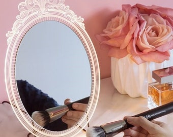 Vanity Mirror, LED Illuminated Desk Mirror, Table Mirror, Makeup Mirror, Wall Mirror, Small Mirror, Dressing Table Mirror, Mirror with Stand