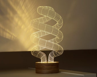 Lampada da tavolo originale SPIRAL BULBING Optical Illusion da 2D a 3D, luce LED ecologica, lampada di design di alta qualità, spedizione gratuita