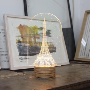 Paris France Home Decor, Eiffel Tower Lamp, LED Lamp, France Ornament, Gift Idea for Friends, Home Office Decor, Desk Lamp, Bedside Lamp