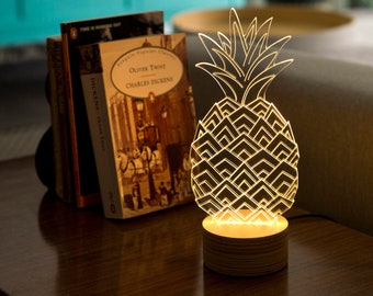 The Original  PINEAPPLE BULBING Optical Illusion 2D To 3D Table Lamp, Eco Friendly LED Light, High Quality Designer Lamp, Free Shipping