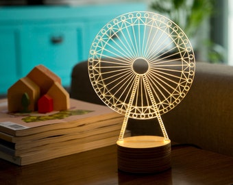 La ruota panoramica originale BULBING Illusione ottica 2D a 3D lampada da tavolo, luce a LED ecologica, lampada di design di alta qualità, spedizione gratuita