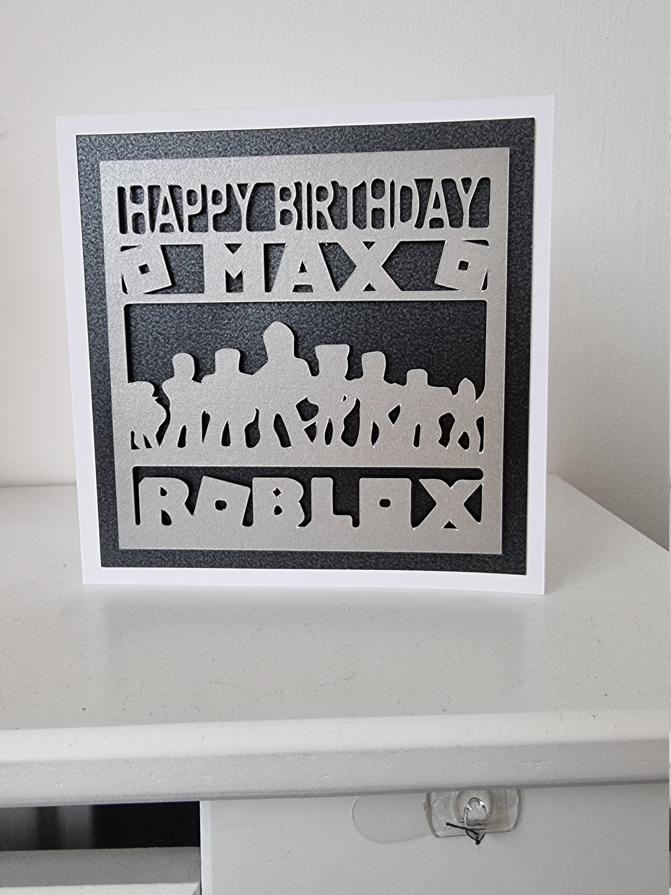 personalised birthday card featuring roblox and a etsy