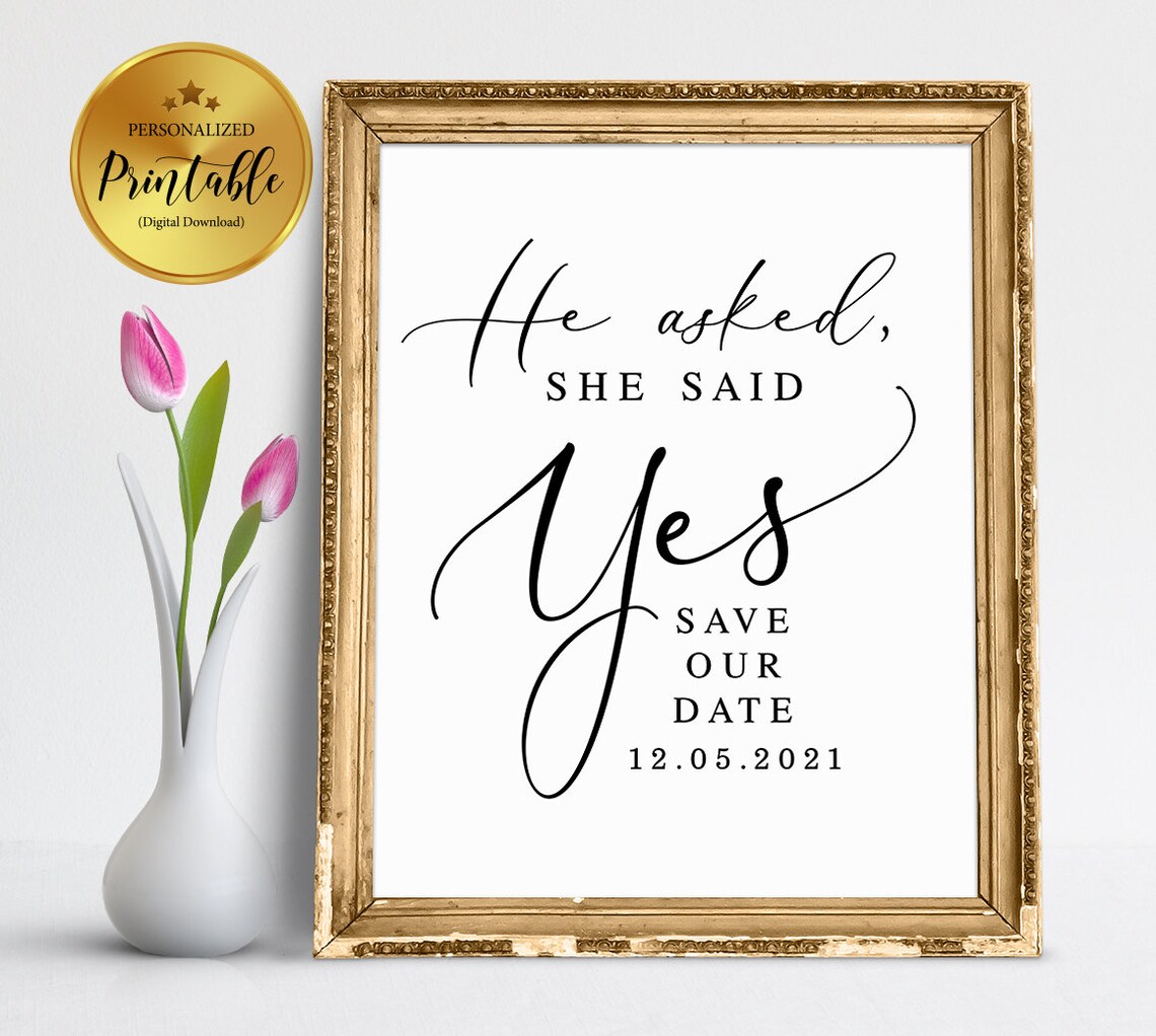 She Said Yes Sign She Said Yes Engagement Sign Engagement | Etsy