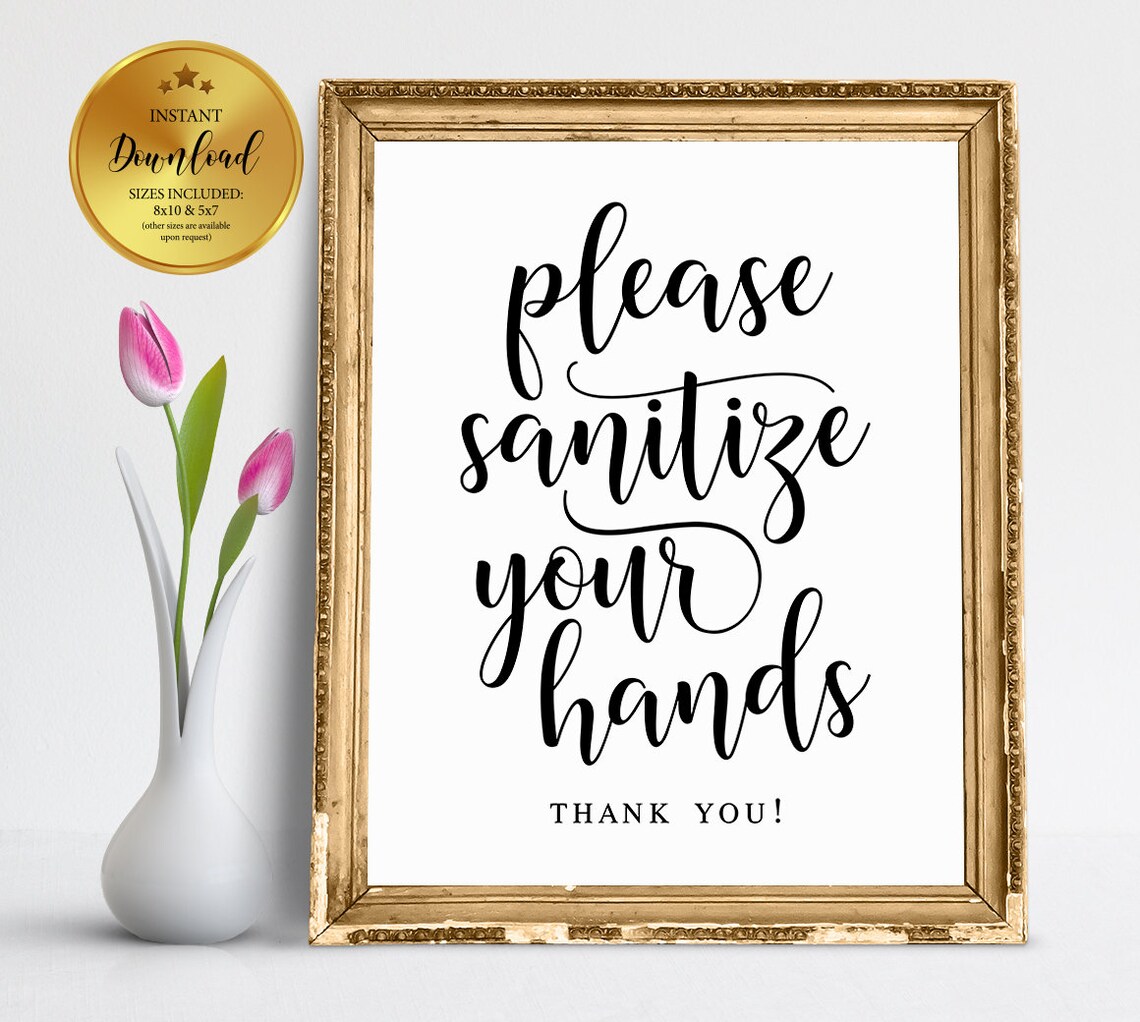 Please Sanitize Your Hands Small Business Signs Entrance | Etsy