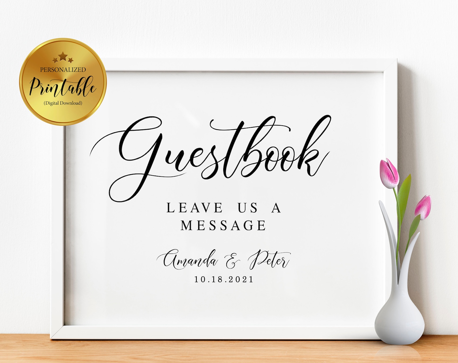 Guestbook Sign Leave Us A Message Wedding Custom Sign Etsy