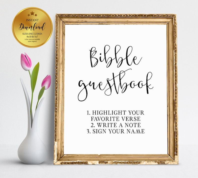 Bibble Guestbook Sign Bible Guest Book Wedding Signs Etsy