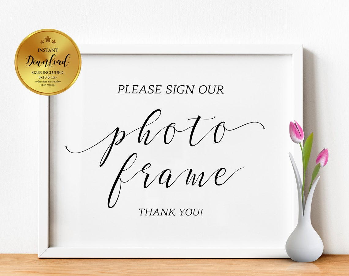 Please Sign Our Photo Frame Wedding Signs Photo Frame Etsy