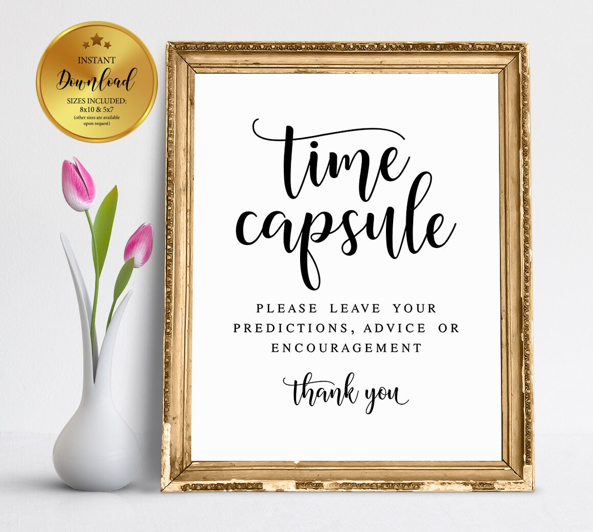 Time Capsule Sign Wedding Time Capsule Wedding Signs Etsy