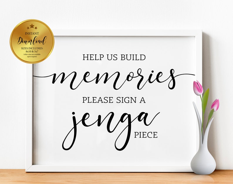 Help Us Build Memories Please Sign A Jenga Piece Wedding | Etsy
