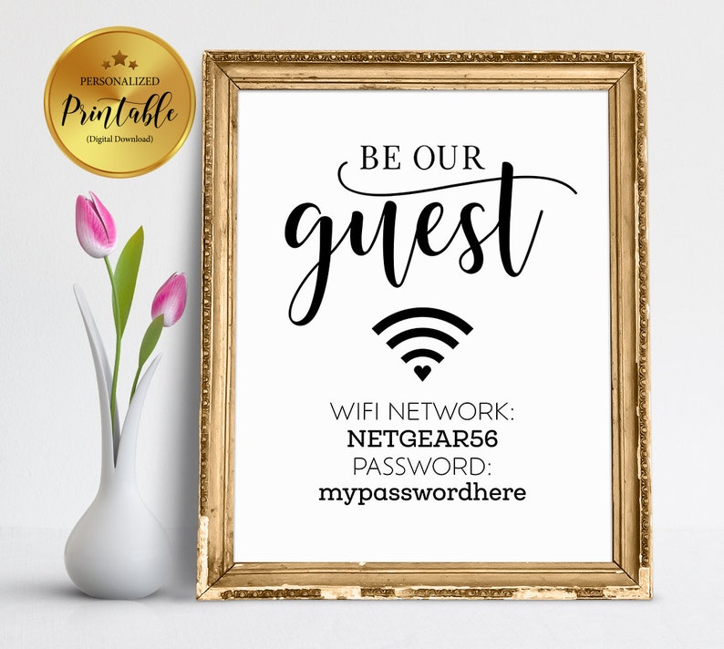 Be Our Guest Wifi Sign Wifi Password Sign Wifi Sign Etsy