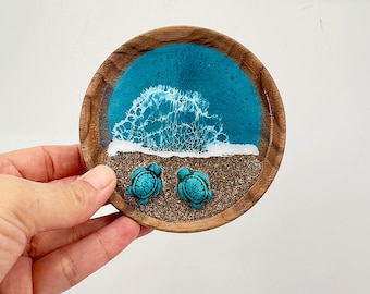 Personalized Ring Dish Jewellery Dish Unique Wedding Gift 1 Year Anniversary Long Distance Gifts for Him Coastal gift handmade wooden bowl