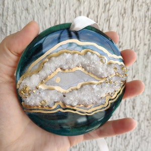 Christmas Tree Geode Style Ornament