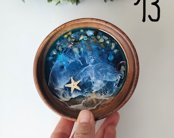 Resin Trinket Dish- Beach Gifts- Ocean Jewellery Dish- Ocean Decor- Resin Bowl- Resin Dish- Ocean Resin Art- Gifts for Ocean Lover