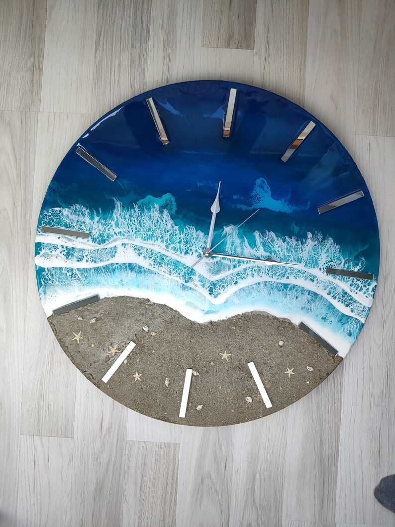 Extra Large Beach Themed Wall Clock Handmade Item Oversized Etsy