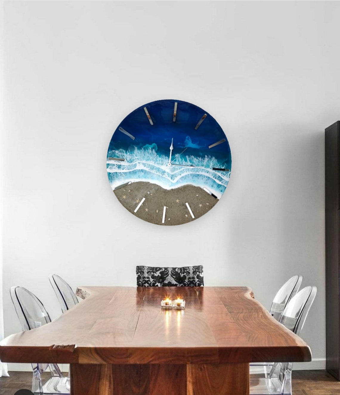 Extra Large Beach Themed Wall Clock Handmade Item Oversized Etsy