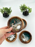 Ocean Inspired Personalized Resin Ring Dish Gift for Her- Wedding Favor- Anniversary Gift- Jewelry Tray- Wood Ring Dish-Teacher Gift