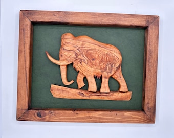 Mammoth Wall Art- Home Gift-Handmade Wood Mammoth Animal Gift- Mammoth Cave Gift for Father- Wall Decor- Farmhouse Wall Decor Bedroom