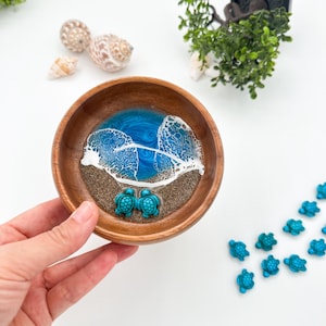 Handmade Ring Dish Turtle Jewelry Dish Gift for Him- Ocean inspired Jewelry Dish Unique Gifts for Her Jewelry Dish, 2nd Anniversary Gift
