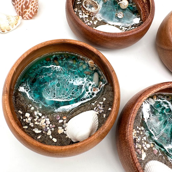 なみそら　アライナージェネレーション Dr… Ocean Inspired Personalized Resin Ring Dish Gift for Her