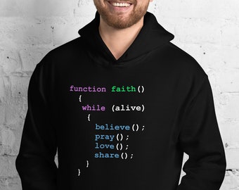 Christian Programmer Hoodie, Christian Hoodie, Coder Christian Hoodie, Pray Love Believe Hoodie, Bible Verse Outfit, Java Programmer Gift