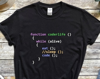 Programmer Shirt, Javascript Shirt, Eat Sleep Code Repeat Tshirt, Web Developer Tshirt, Java Programmer Shirt, Java code Tshirt, Computing