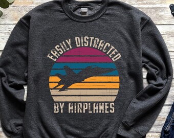 Airplane Sweatshirt, New Pilot Gift, Airplane & Aviation Hoodie, Airplane Lover Pullover, Pilot Aviation Women Crewneck Sweater Gift for Her