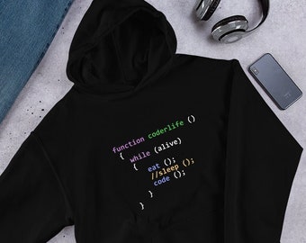 Programmeur Hoodie, Codering Hoodie, Javascript Hoodie, Eat Sleep Code Repeat Hoodie, Web Developer Hoodie, Java Programmer Gift, Ontwikkelaars