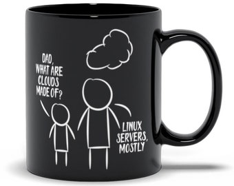 開発者向けマグカップ、お父さん向け雲マグカップ、ソフトウェア プログラマー カップ、エンジニア向けギフト、コンピューター コーダー向けコーヒー マグカップ、Linux ギフト、システム管理者向け