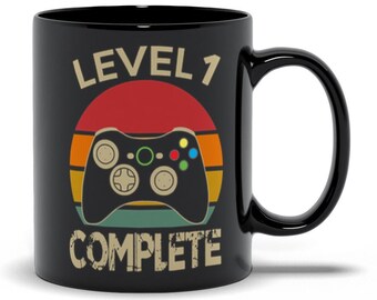 Level 1 Complete Mug, 1 Year Anniversary Gift, 1st Anniversary Gift For Him, Gamer Mug, Anniversary Gifts For Husband, Gamer Husband Gift