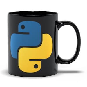 Python Mug, Python Logo, Programmer Mug, Python Programming Language Mug, Python Coffee Mug, Developer Mug, Python Code Mug, Coder Cup