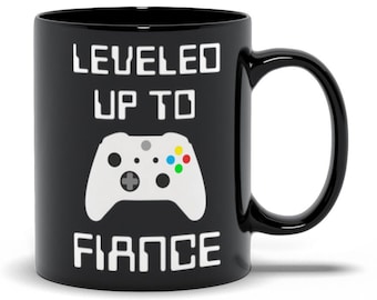 Fiance Mug, Leveled Up To Fiance, Gaming Fiance Gift, Fiance Coffee Cup, Engagement Gift For Fiance, Fiance Coffee Mug, Fiance Gift
