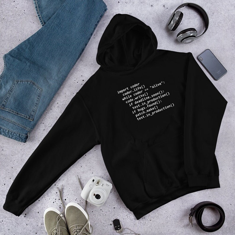 Python Code Geschenk, Python-Programmierung Hoodie, Python Hoodie, Software-Ingenieur Geschenk, Software-Entwickler Geschenk, Programmierer Hoodie, Coder Geschenk Black