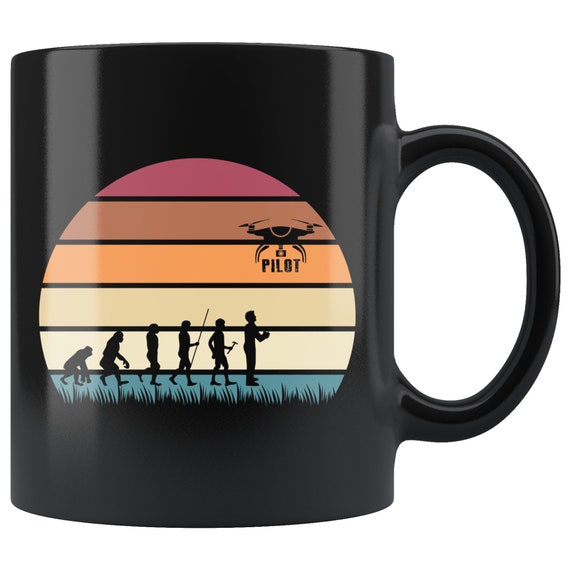 Drone Mug, Drone Cup, Drone Coffee Mug, Drone Evolution, Drone Presents, Drone Pilot Mug, Drone Lover Gift, Quadcopter Mug, Drone Design Mug