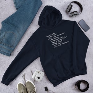 Python Code Geschenk, Python-Programmierung Hoodie, Python Hoodie, Software-Ingenieur Geschenk, Software-Entwickler Geschenk, Programmierer Hoodie, Coder Geschenk Navy