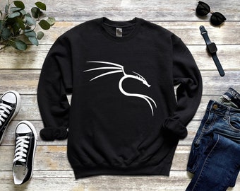 Kali Linux Sweatshirt, Hacker Gift, Kali Linux Apparel, Ethical Hacker Sweater, Sysadmin Pullover, Hacker Hoodie, IT Administrator Clothing