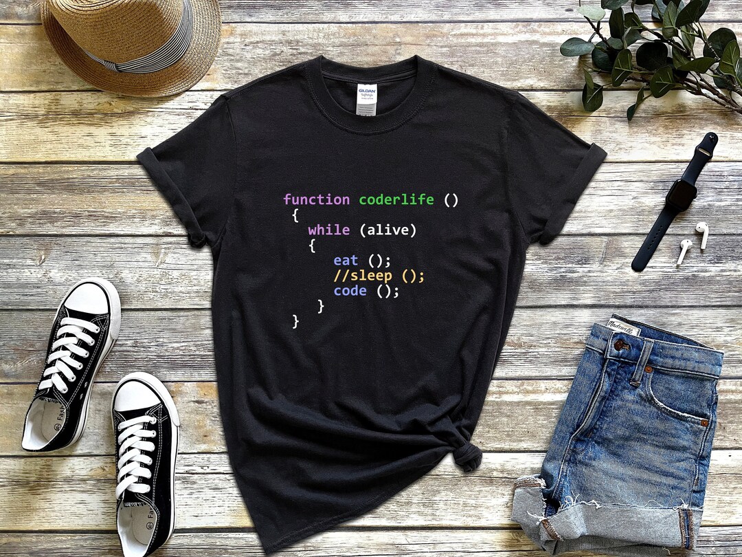 Programmer Shirt, Javascript Shirt, Eat Sleep Code Repeat Tshirt, Web ...