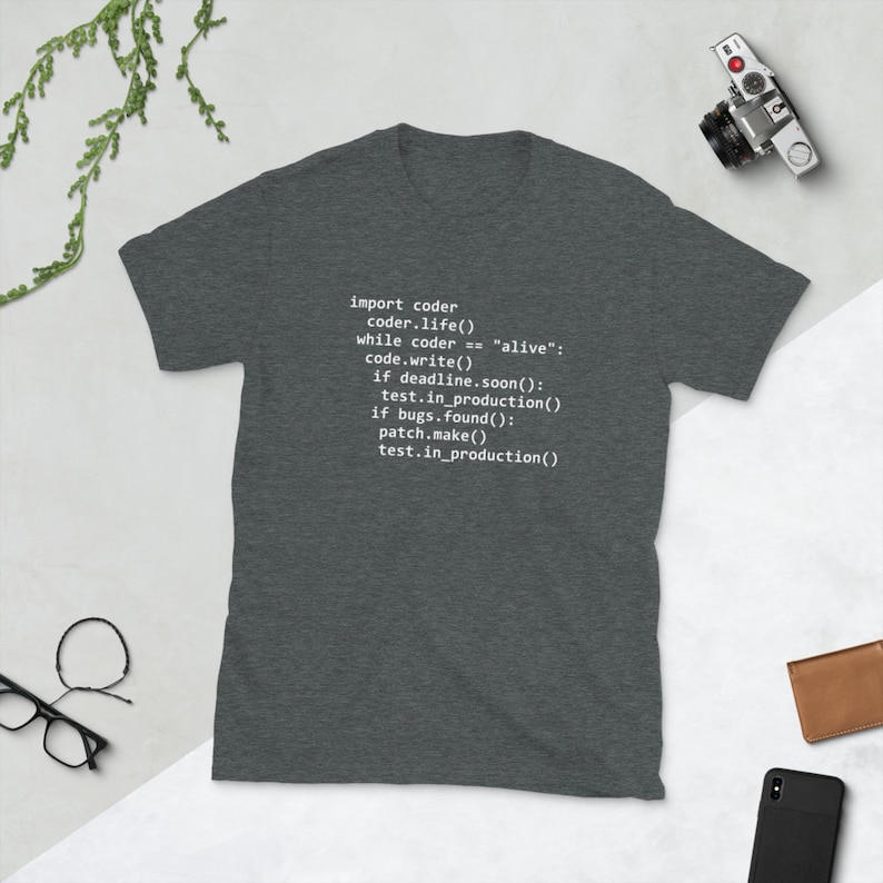 Camisa de código de Python, regalo de ingeniero de software, camisa de programación de Python, camiseta de Python, camisa de desarrollador de software, camisa de programador, regalo de codificador Dark Heather